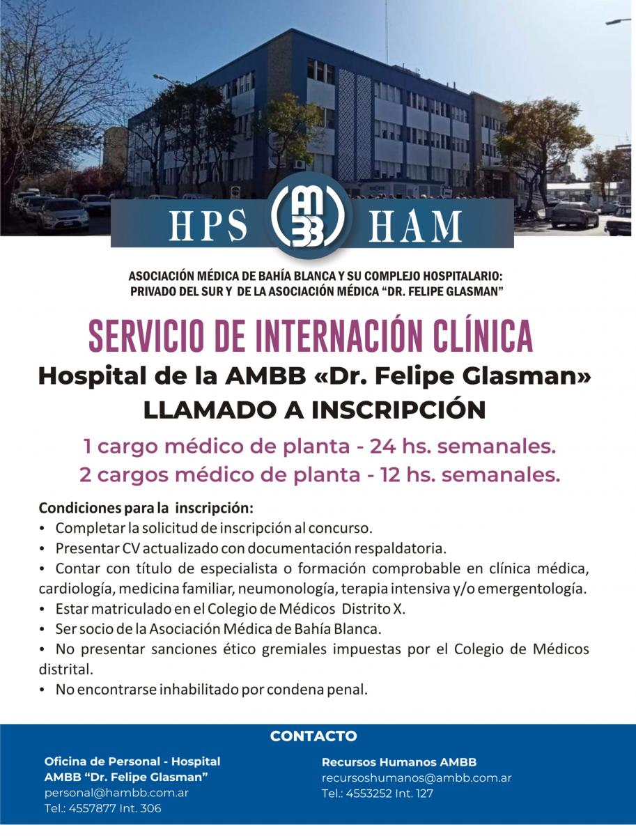 HOSPITAL DE LA AMBB "DR. FELIPE GLASMAN" Colegio de Médicos de Bahia